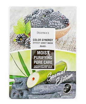 Тканинна маска з бамбуком і ожиною Deoproce Color Synergy Effect Sheet Mask Black