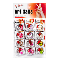 Нігті накладні кольорові Art Nails 12 штук з клеєм № 02