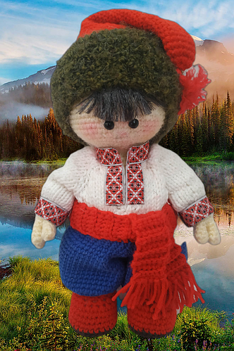 Купить Казачок. Украинец. Вязаная интерьерная кукла в украинском ...