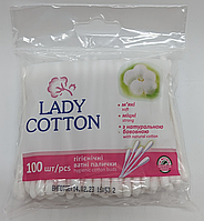 Ватные палочки Lady Cotton 100 шт ушные палочки (мякие, прочные, натуральные)