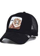 Мужская стильная брендовая кепка / бейсболка Goorin Bros (чёрная) с вышитым рисунком