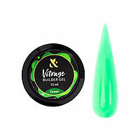 Будівельний гель вітражний F.O.X Vitrage Builder gel Green, 15 мл