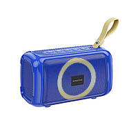 Портативная блютуз колонка Беспроводная колонка с FM-радио. BOROFONE BR17 Cool sports wireless speaker Blue