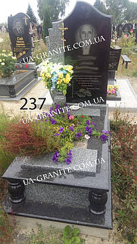 Пам’ятники красиві на могилу із сірого граніту Гранітна стелла 1000*2000