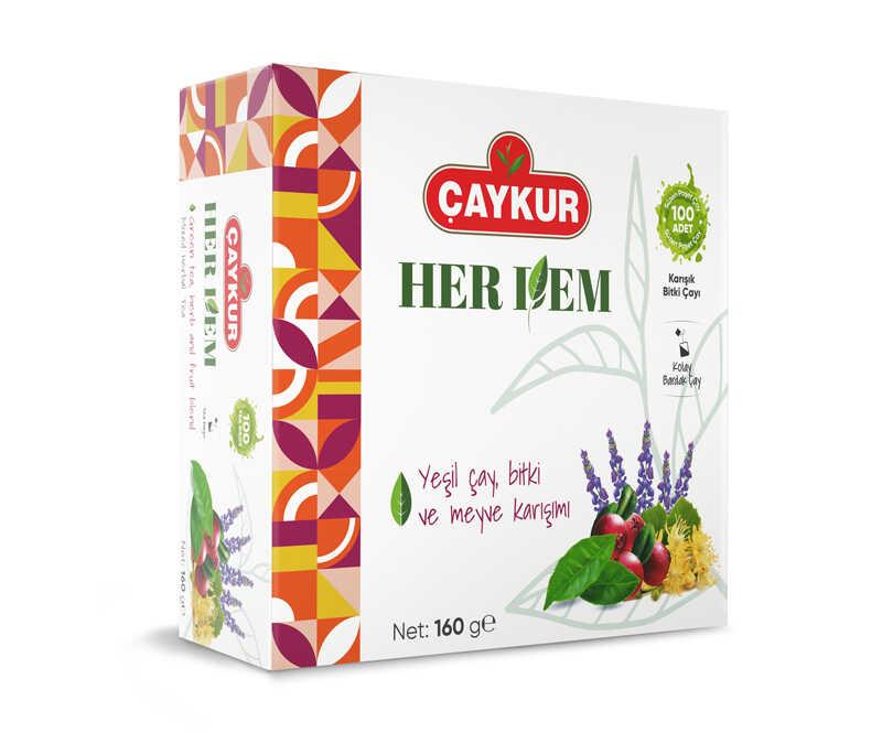 Зелений трав'яний чай у пакетиках Caykur Herdem Mixed Herbal Tea натуральний 160 гр 100 шт