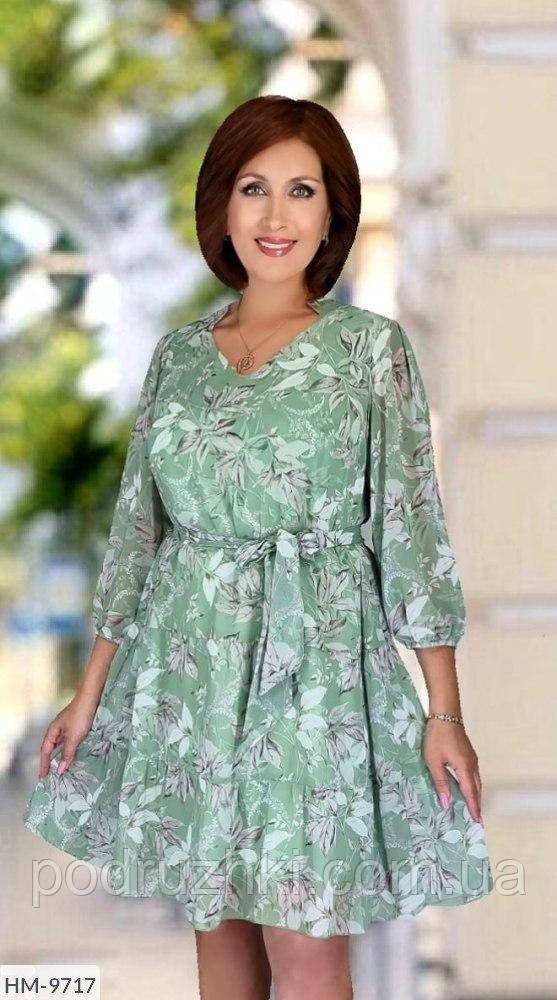 Жіноче літнє плаття з легкого шифону Розміри 50,52,54,56, фото 1