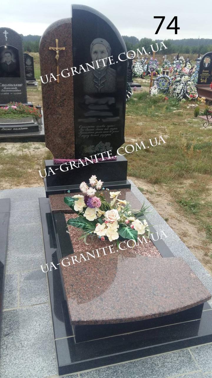 Сучасний пам’ятник із граніту та хрест 1000*2000