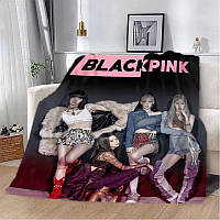 Плюшевый плед с принтом Black Pink Покривало с 3D рисунком 160х200