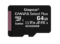 Карта пам'яті microSDXC, 64Gb, Class10 UHS-1 А1, Kingston Canvas Select Plus R-100MB/s, без адаптера (SDCS2/64