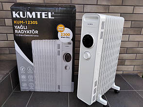 Оливний радіатор, нагрівач Kumtel LUX-1230S White (2300 Вт, 11 ребер, Польща)