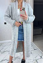 Жіночий в'язаний кардиган із напівшерсті довжина міді Pmod504, фото 2
