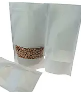 Дой-пак 140х240 білий крафт (250г) + вікно zip-замок дно