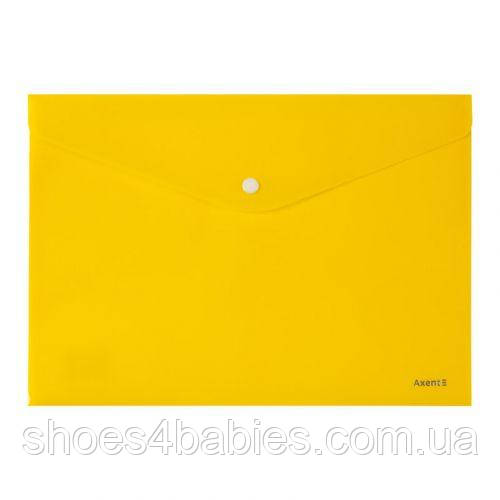 Папка на кнопці, А4, непрозора, жовта