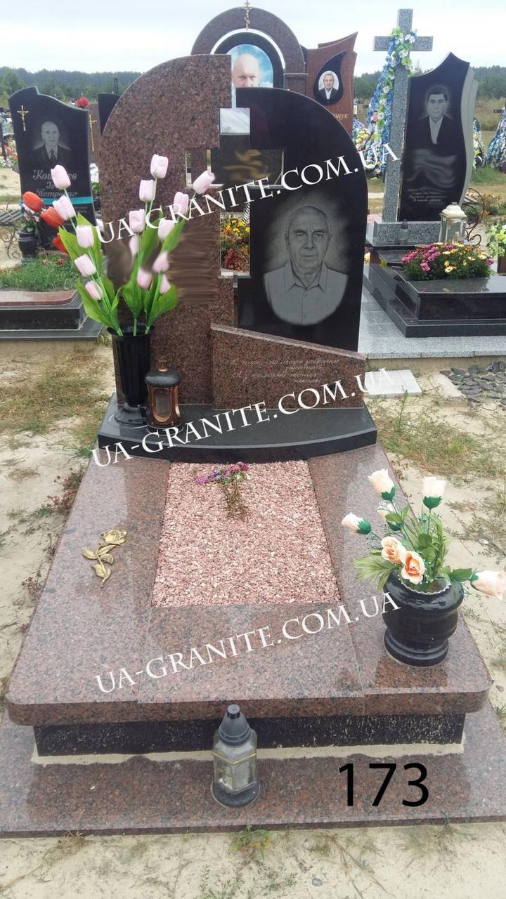 Сучасний пам’ятник із граніту та хрест 1200*2000