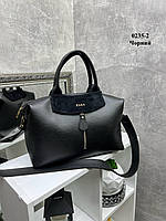 Черная - с логотипом - стильная и вместительная, большая и объемная сумка на молнии (0235-2)