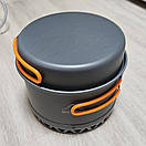 Набір посуду туристичний з анодованого алюмінію казанок 1500 мл з теплообмінником сковорідка 800 мл Widesea WSC-108, фото 8