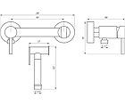 Змішувач для гігієнічного душу настінний із неіржавкої сталі SUS 222, фото 2
