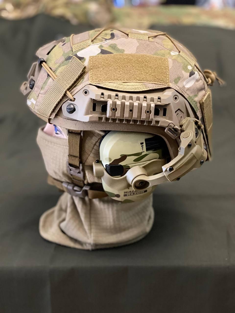 Тактический кевларовый военный шлем Sestan Busch с активными наушниками ...