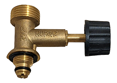 Кран-перехідник на турецький газовий балон Nurgaz, Кран газовий для пропанового балона, вентиль на балон