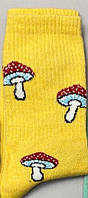 Шкарпетки жіночі високі 1 пара "Мухомор" жовті 36-41 р