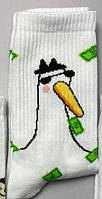Шкарпетки жіночі високі 1 пара "Гусь із грошима" білі 36-41 р