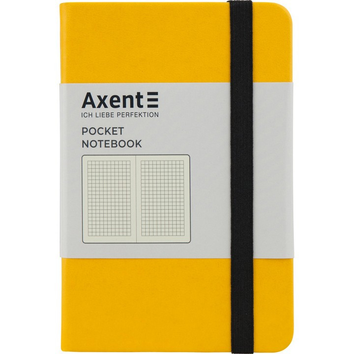 Блокнот 95*140 96арк., в клітинку, на гумці, тверда обкладинка Axent Partner Prime жовтий