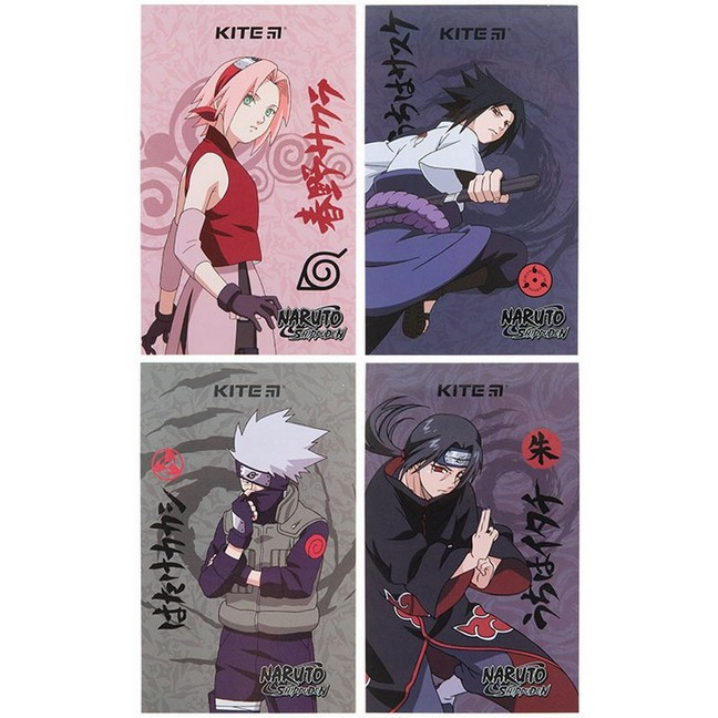 Блокнот-планшет А6 50арк. без лініювання, м'яка обкладинка Kite Naruto