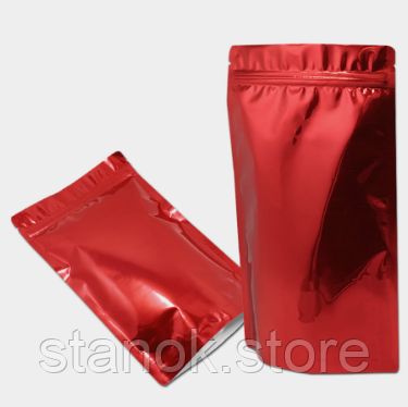 Дой-пак 130х200 червоний (150г) + zip-замок, фото 1