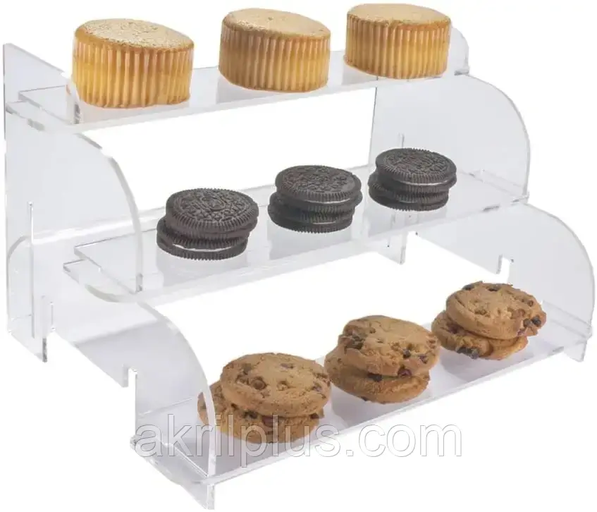 Підставка для тістечок, кексів, десертів, випічки на три яруси