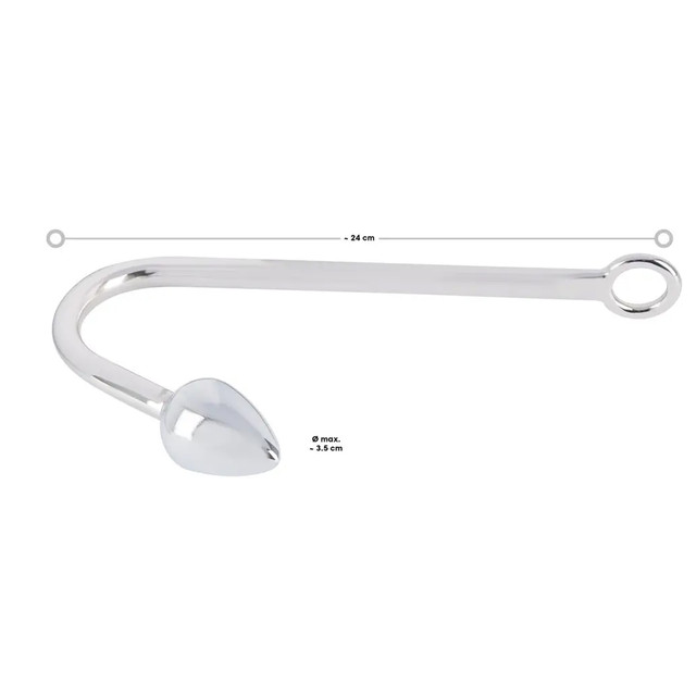 Сріблястий анальний гак Bondage Delight з алюмінію - You2Toys