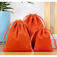 Мішечок оксамитовий 17*23 см. Жовтогарячий