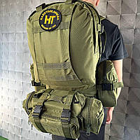 Тактический военный армейский рюкзак military 30 литров олива с подсумками