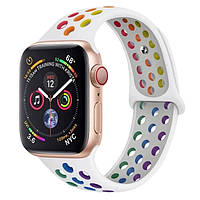 Ремінець силіконовий NIKE для Apple Watch 38 | 40 | 41 мм LARGE SIZE RAINBOW