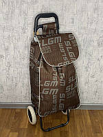 Качественная хозяйственная сумка тачка на колесах ( Кравчучка ), сумка-тележка крепкая до 130кг Надпись