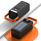 ОПТОМ Павербанк YM-638 із сонячною панеллю та ліхтарем 60000 мА·год Чорний, фото 3