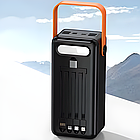 ОПТОМ Павербанк YM-638 із сонячною панеллю та ліхтарем 60000 мА·год Чорний, фото 2