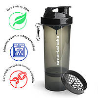 Шейкер спортивный SmartShake Slim 500ml Black (Original) бутылка-шейкер для спортивного питания