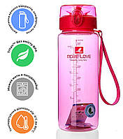 Бутылка для воды CASNO 850 мл MX-5040 More Love Розовая спортивная бутылка для зала