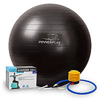 Мяч для фитнеса (фитбол) PowerPlay 4001 Ø65 cm Gymball Черный + насос фитнесный мячик