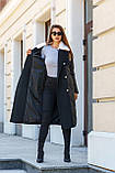Жіноче зимове комбіноване пальто ПВ-323 чорний, розміри 42-56, фото 4