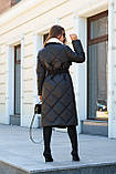Жіноче зимове комбіноване пальто ПВ-323 чорний, розміри 42-56, фото 6