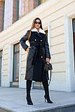 Жіноче зимове комбіноване пальто ПВ-323 чорний, розміри 42-56, фото 7