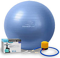 Мяч для фитнеса (фитбол) PowerPlay 4001 Ø65 cm Gymball Синий + насос фитнесный мячик