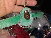 Іграшка хутро мавпа гібон орангутанг палець у рот брелок киплінг Kipling зелена ім'я бирка крута