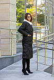 Жіноче зимове пальто з білим хутром під норку ПВ-318 чорний, розміри 54,56, фото 6