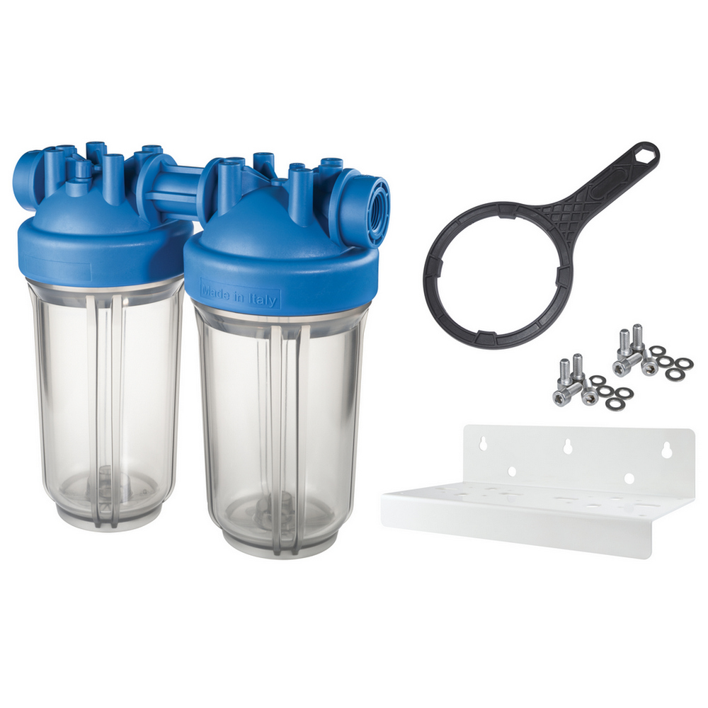 Фільтр-колба подвійна Atlas Filtri BIG DUO DN 1" 45° Висота 10" (Італія) ZA1702711, фото 1