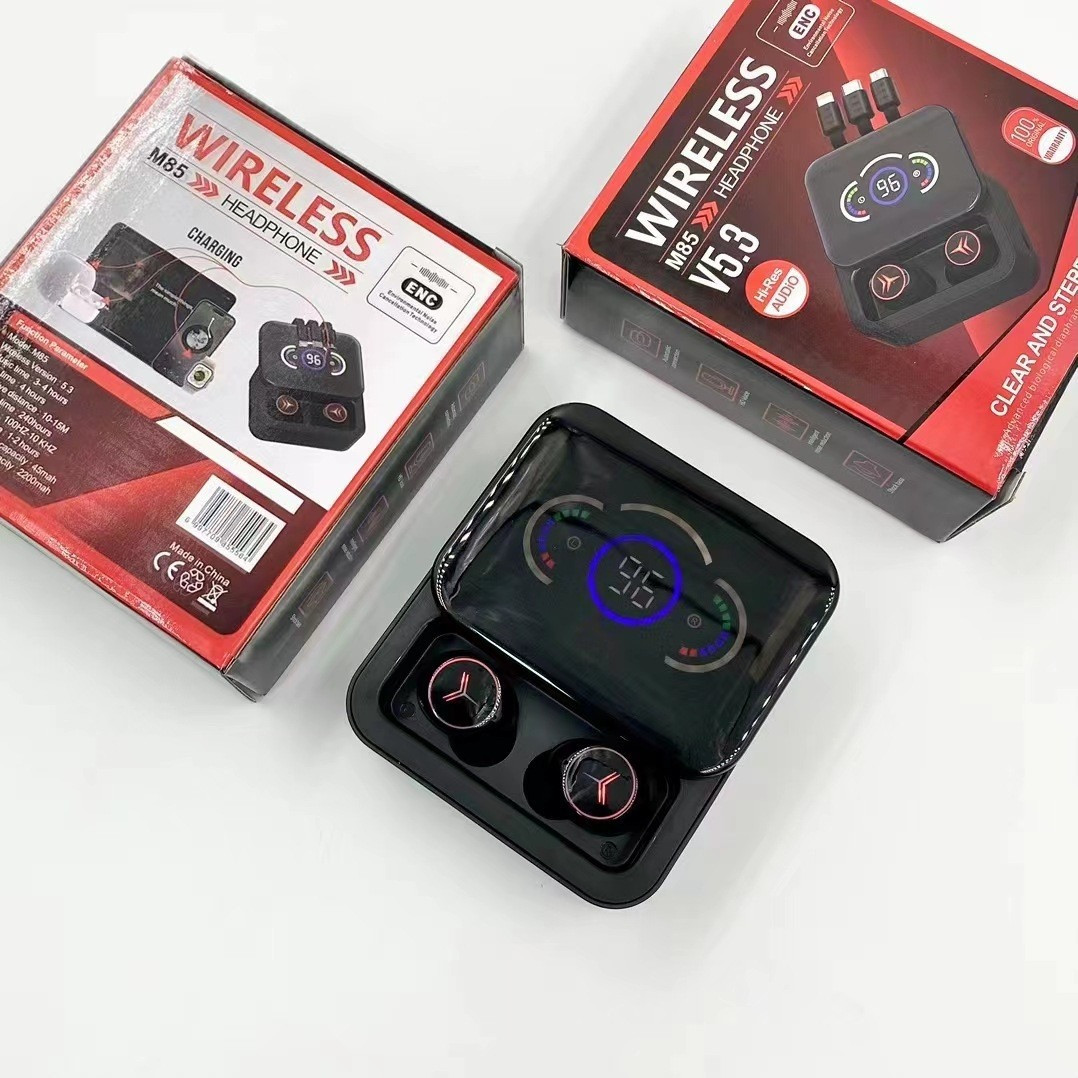 Бездротові Bluetooth-навушники світодіодні M85 True Wireless Headphone V5.3