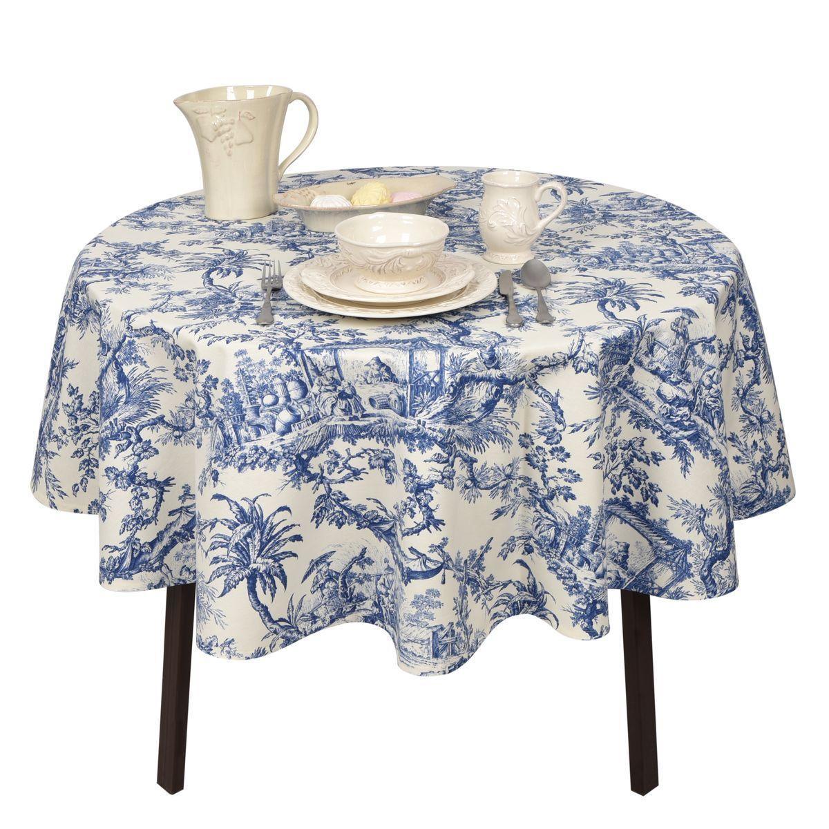 Скатертина бавовняна круглої форми з тефлоновим покриттям "Туаль" Villa Grazia Ø160 см, фото 1