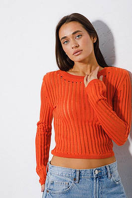 Лонгслів в'язаний оранжевий 102135 (2000000111322)