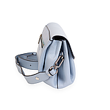 Жіноча шкіряна сумка крос-боді Karya 2416-101 блакитна, фото 3